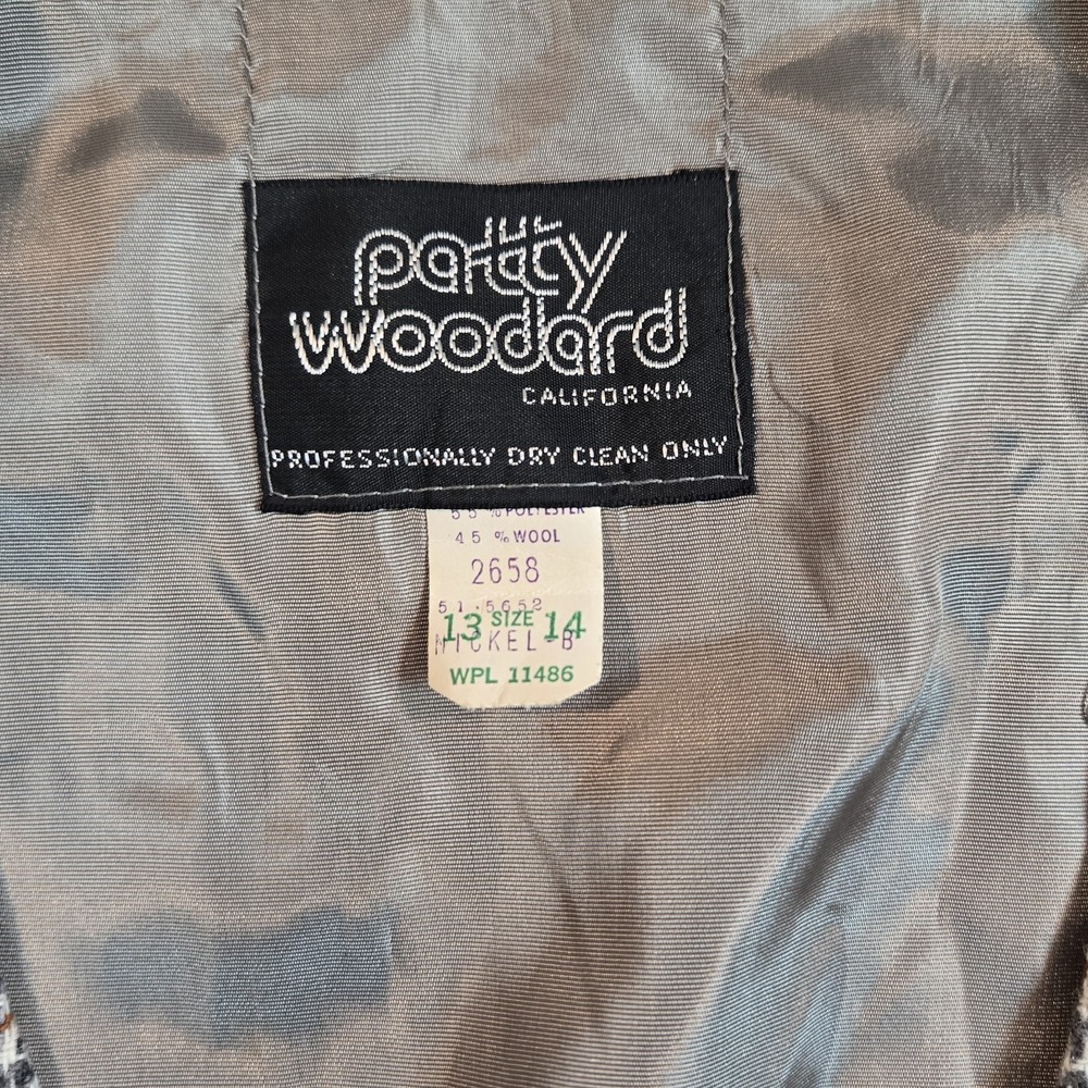 Patty Woodard Vintage Plaid Brown Wool Blend Vest Womens Size 13/14(10/12) - Picture 3 of 7